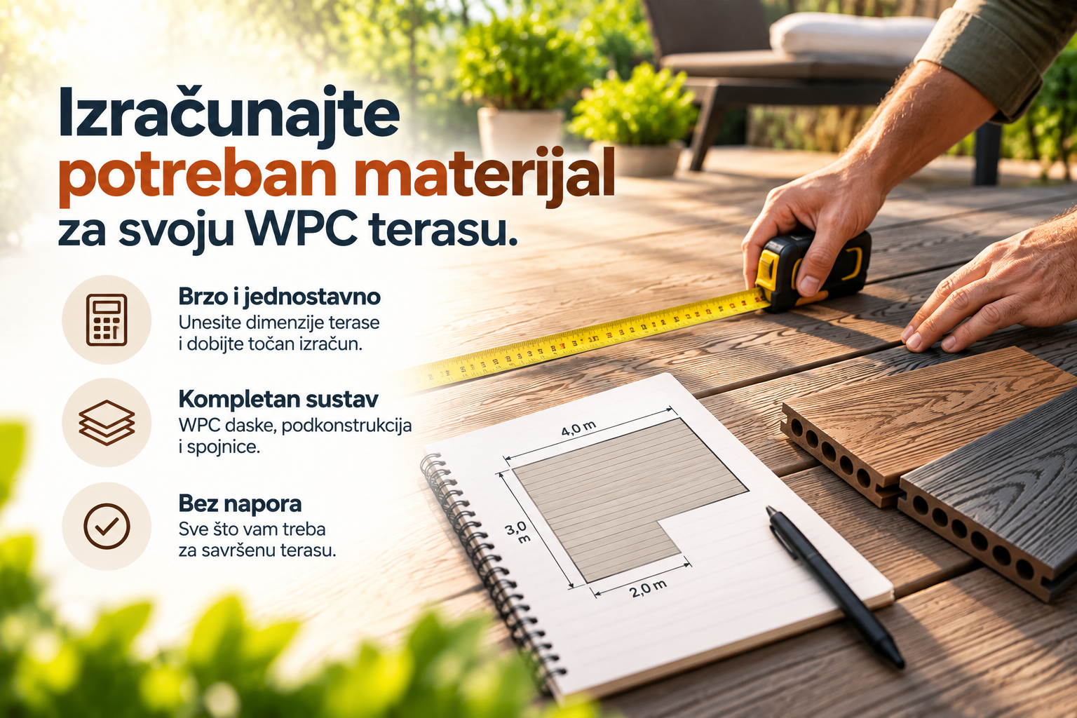 Izračunajte materijal za svoju WPC terasu