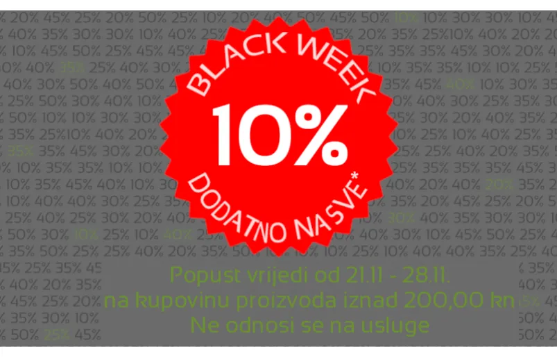 BLACK FRIDAY OD 21.-28.11.2022.