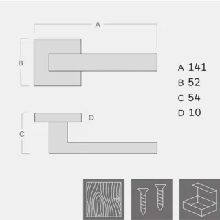 KVAKA QUADRO CRNA MAT ROZETA CILINDAR 20467 