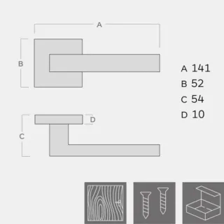 KVAKA QUADRO KROM MAT ROZETA CILINDAR 20025 