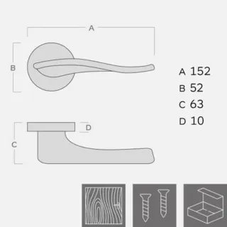 KVAKA LINEA KROM MAT OKRUGLA ROZETA KLJUČ 10676 