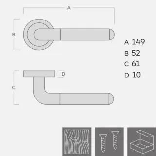 KVAKA BI-COLOR V ROZETA INOX SOBNI KLJUČ 13491 