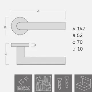 KVAKA METRO 102/236 ROZETA WC INOX 