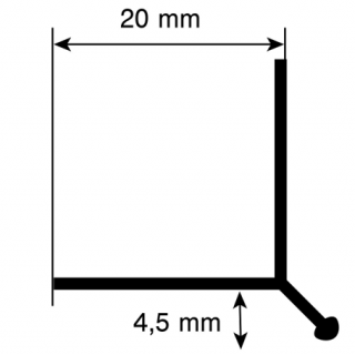 VANJSKI PROFIL A KUT 45 ROCKO SREBRNI 2800mm