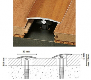 ALU PROFIL DOWEL-FIX 1 90/SREBRNI PRIJELAZNI ZAOBLJENI 30mm 