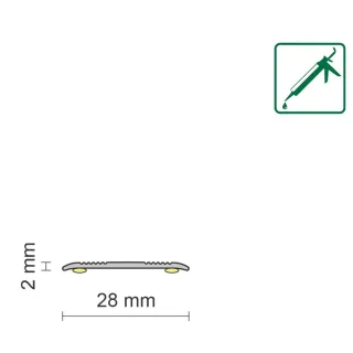 ALU PROFIL SIMPLE-FIX 23 90/ZLATNI SAMOLJEPLJIVI PRIJELAZNI RAVNI 28mm