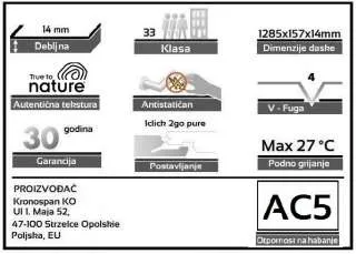 LAMINAT 14mm/Kl.33 TITAN V FUGA 8573 HRAST HERLECH p=1,41 m2 