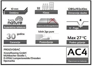 LAMINAT 10mm/Kl.32 VINTAGE CLASSIC V FUGA 5536x RUSHMORE CHESNUT, RASPOLOŽIVO 1,568 m2 