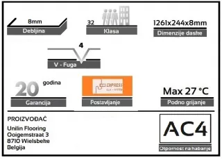LAMINAT 8mm/Kl.32 ENDLESS 2V 917x LONG ISLAND RASPOLOŽIVO 9,846m2
