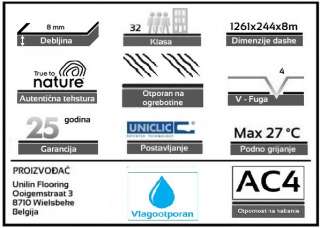 LAMINAT  8mm/Kl.32 EVEREST 61114x SUMMER OAK, RASPOLOŽIVO 14,462m2 