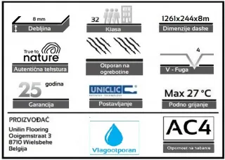 LAMINAT 8mm/Kl.32 EVEREST 61114x SUMMER OAK, RASPOLOŽIVO 14,462m2
