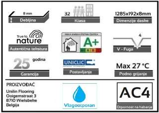 LAMINAT  8mm/Kl.32 EVEREST 61115x MAGMA OAK, RASPOLOŽIVO 14,77m2 