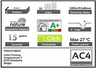 LAMINAT  8mm/Kl.32 CHATEAU 307x  FRANCUSKI HRAST, RASPOLOŽIVO 2,8 m2 