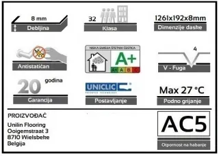 LAMINAT 8mm/Kl.32 LOC 371x SMOKE BROWN OAK, RASPOLOŽIVO 5,569m2