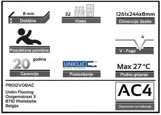 LAMINAT 8mm/Kl.32 MOVE ON 88599xSUGAR HRAST, RASPOLOŽIVO 19,688m2