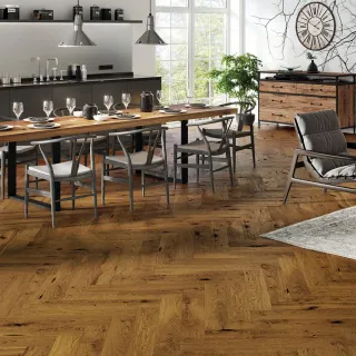 PARKET RIBLJA KOST HERRINGBONE BROWN SUGAR 725/130/14 mm  p=0,65 m2 