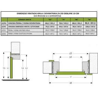 KOMPLET VRATA ENDURO S DOVRATNIKOM 10cm B134 bijela