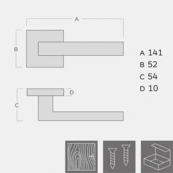 KVAKA QUADRO KROM MAT ROZETA WC 20027 