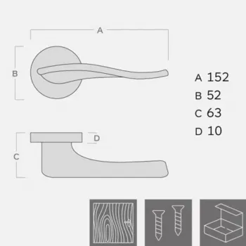 KVAKA LINEA CRNA MAT OKRUGLA ROZETA KLJUČ 29805 
