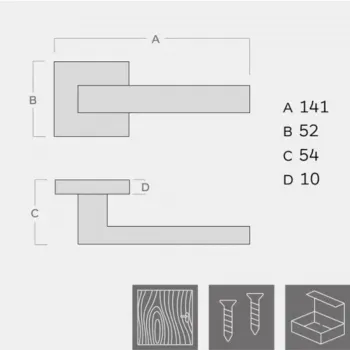 KVAKA QUADRO CRNA MAT ROZETA WC 20468 