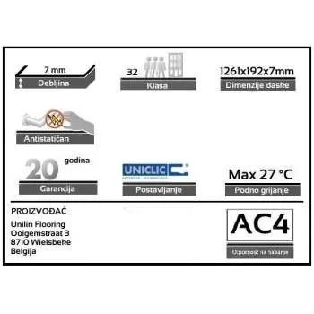 LAMINAT  7mm/Kl.32 LAMINATE 101x BUKVA QUEBEC, RASPOLOŽIVO 9,684m2 
