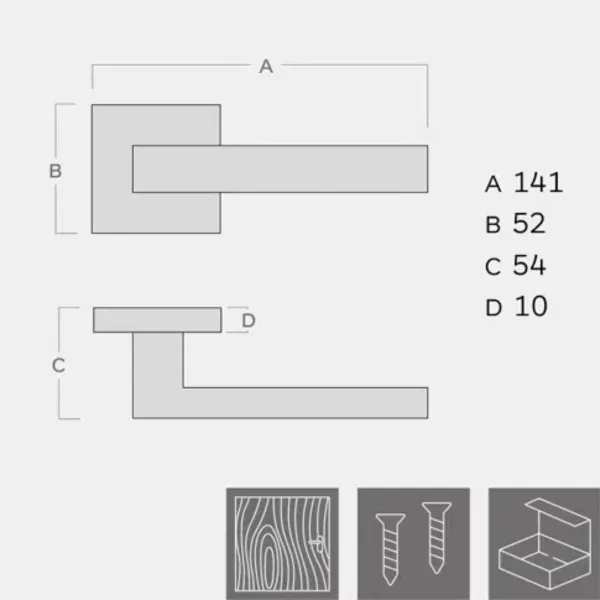 KVAKA QUADRO KROM MAT ROZETA CILINDAR 20025 