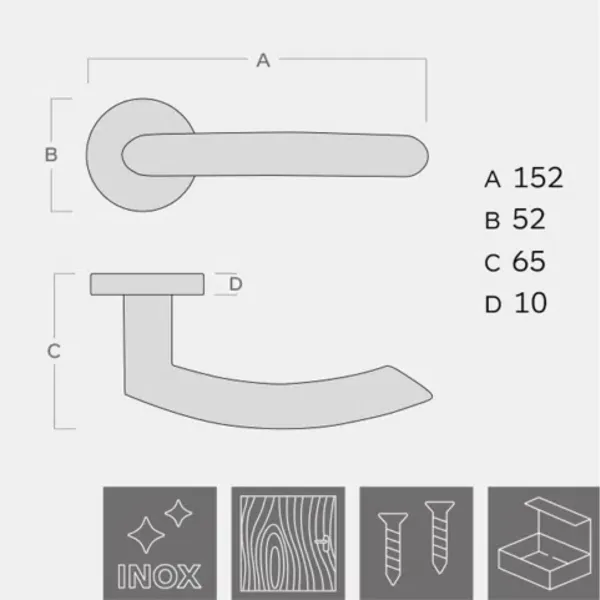 KVAKA KUBO INOX ROZETA CILINDAR 19123 