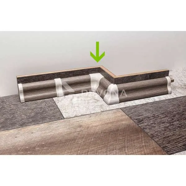 PVC KUT UNUTARNJI ZA LETVICU P151 HRAST