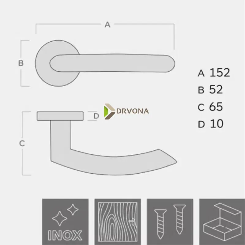 KVAKA KUBO INOX CRNA ROZETA WC 29423 