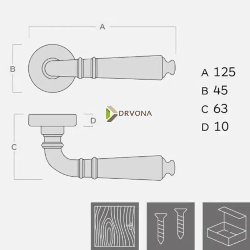 KVAKA AIDA DECO CRNA ROZETA KLJUČ 
