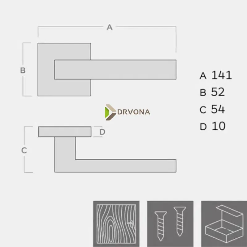 KVAKA QUADRO KROM MAT ROZETA CINILDAR 921948 