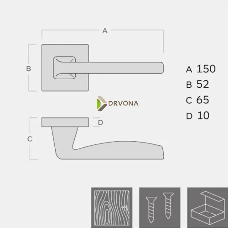 KVAKA ELITE KROM MAT ROZETA KLJUČ 20010 