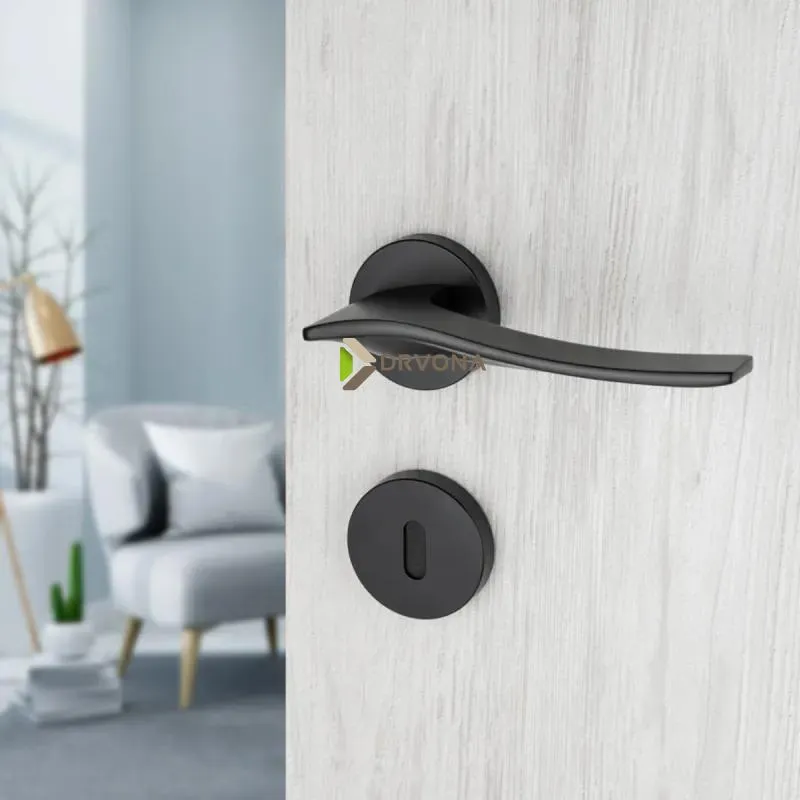 KVAKA LINEA CRNA MAT OKRUGLA ROZETA KLJUČ 29805 