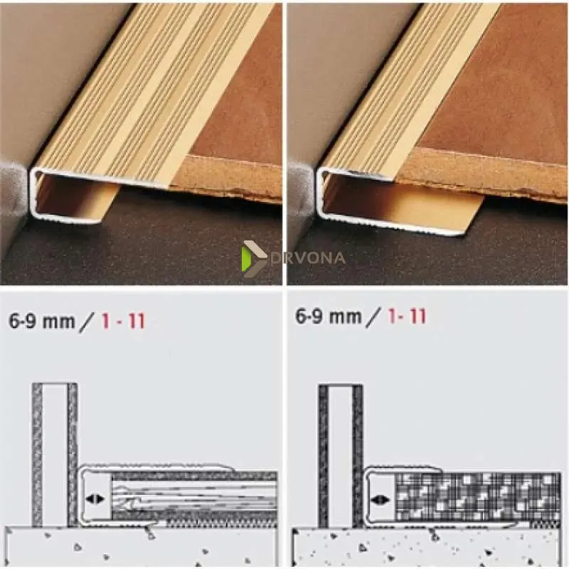 ALU PROFIL U FIT-FIX 1 270/ZLATNI PA2 ZAVRŠNI 6-9mm