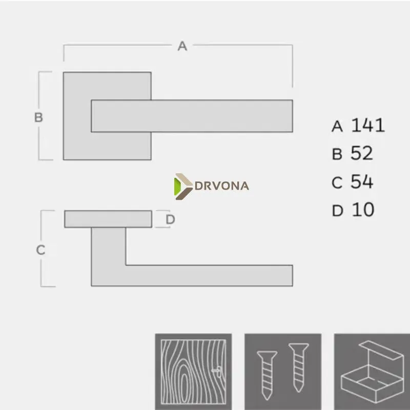 KVAKA QUADRO CRNA MAT ROZETA WC 20468 
