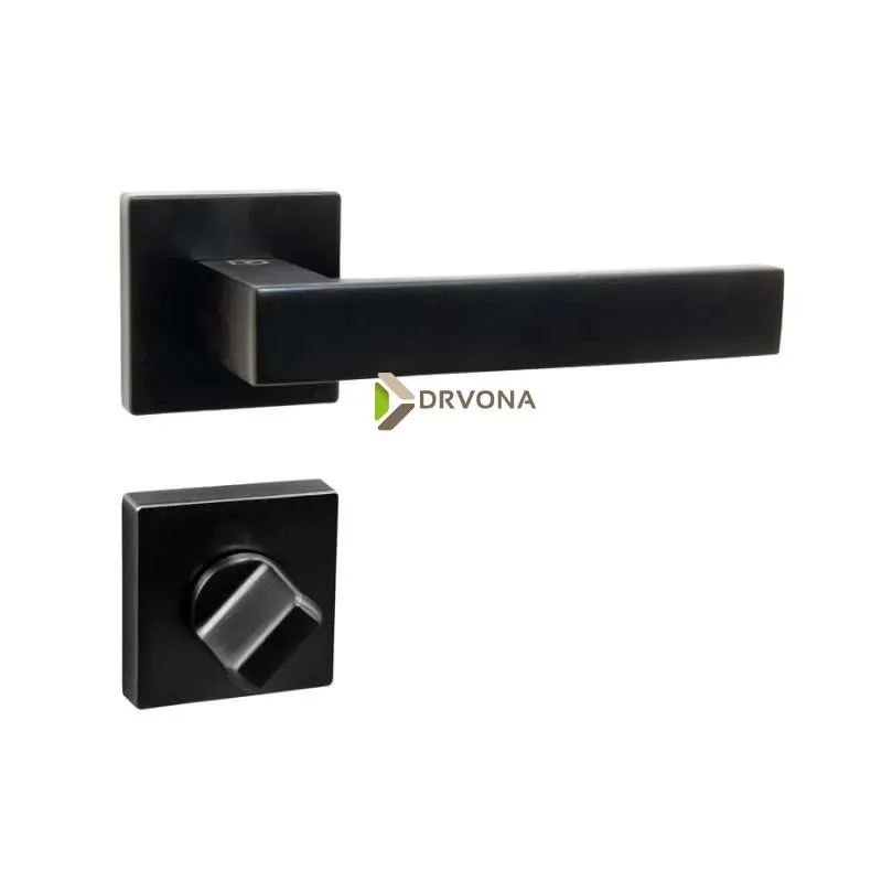KVAKA QUADRO CRNA MAT ROZETA WC 20468