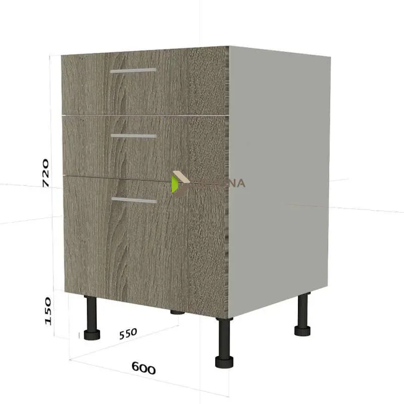 PEPA DONJI ELEMENT 2+1 LADICE METABOX