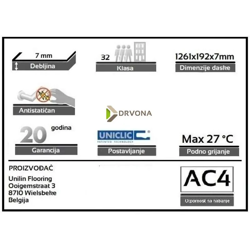 LAMINAT 7mm/Kl.32 LAMINATE 101x BUKVA QUEBEC, RASPOLOŽIVO 9,684m2