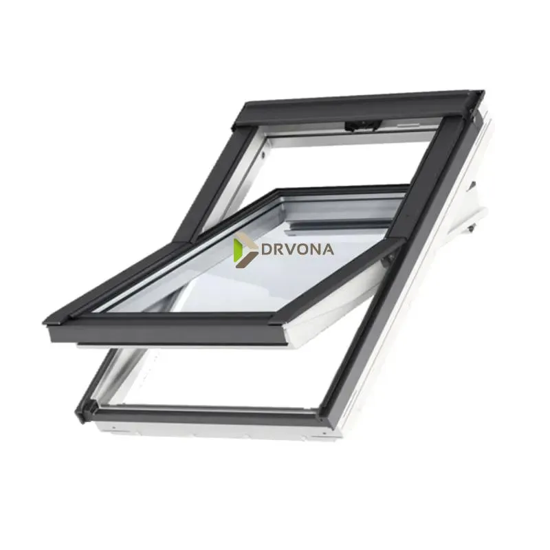 VELUX STANDARD PLUS KROVNI PROZOR, BIJELI POLIURETAN, GORNJA RUČKA, STAKLO 61 