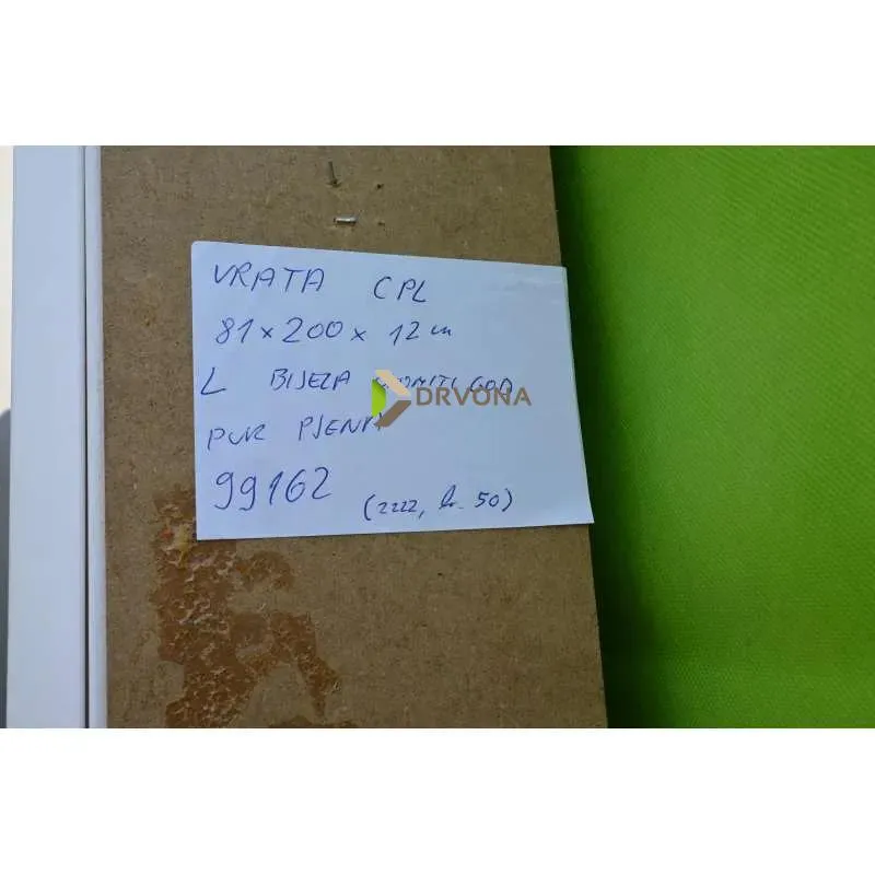 VRATA SA SKRIVENIM PANTIMA I MAGNETSKOM BRAVOM CPL UNUTARNJA Cpl 0011 Bijela, 87x200,5x18,5 cm, D