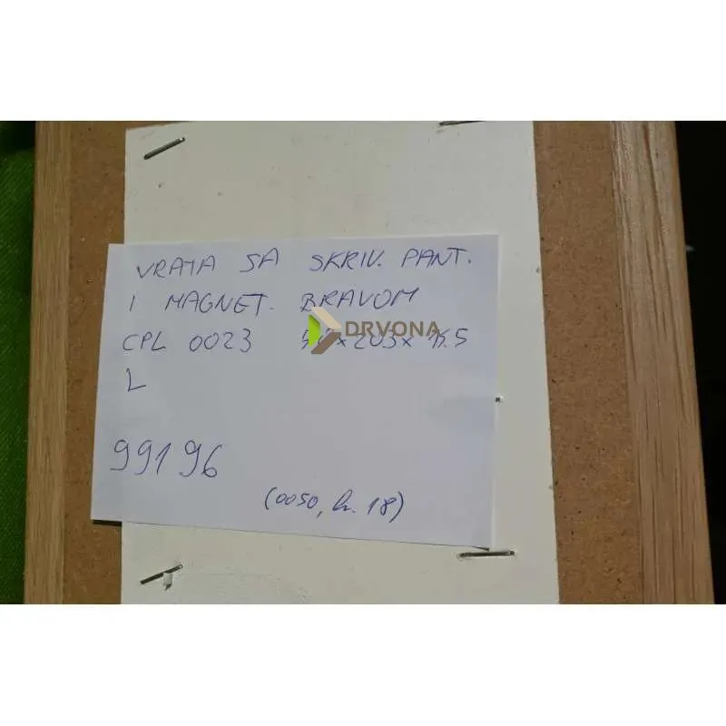 VRATA SA SKRIVENIM PANTIMA I MAGNETSKOM BRAVOM CPL UNUTARNJA Cpl 0011 Bijela, 77x200x16,5 cm, D, WC brava