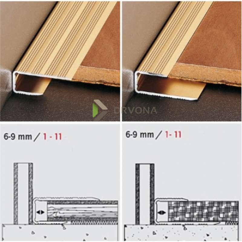 ALU PROFIL U FIT-FIX 1 90/ZLATNI PA2 ZAVRŠNI 6-9mm