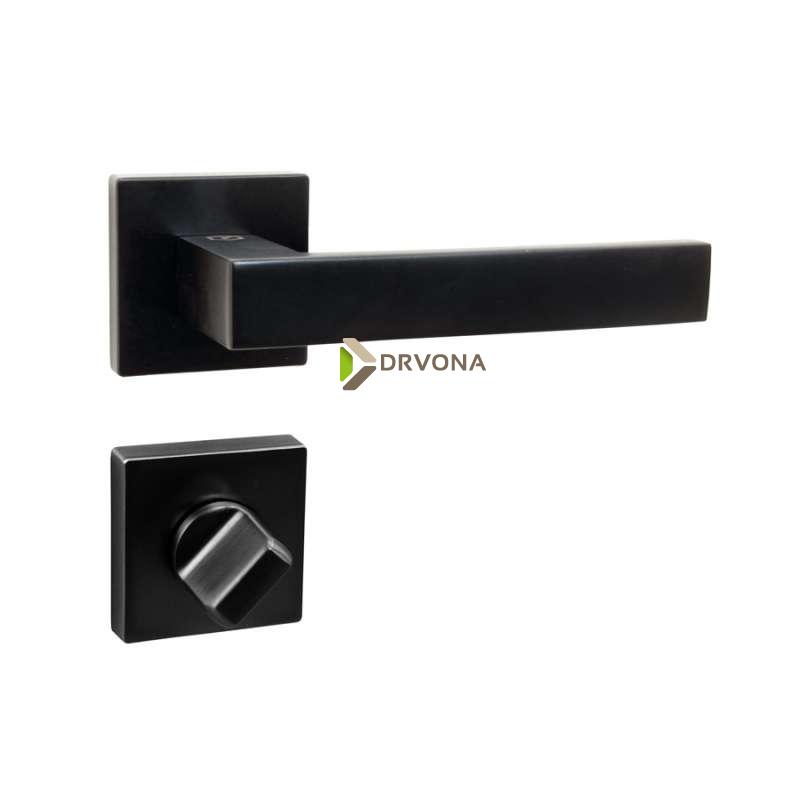 KVAKA QUADRO CRNA MAT ROZETA WC 20468